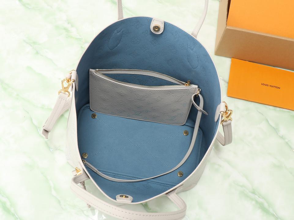 Louis Vuitton top borsa shopping media in pelle bianca piena Borsa tote media Blossom (FCC4)