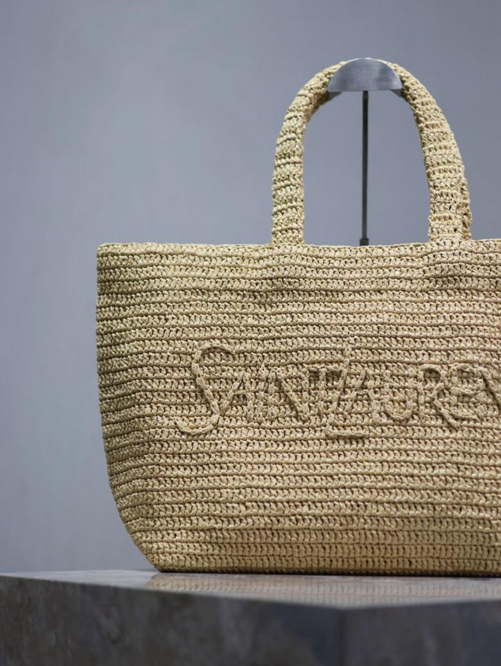 Borsa tote intrecciata, semplice e alla moda, borsa tote per la spesa, design con lettere intrecciate a mano