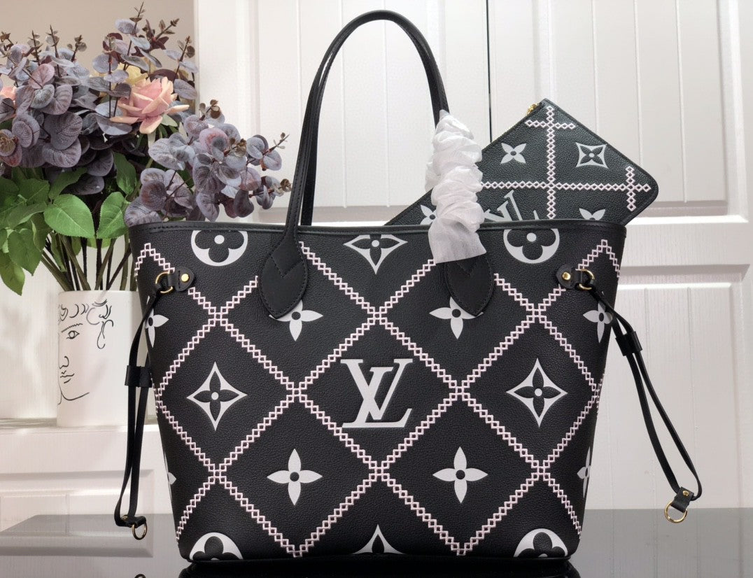 Louis Vuitton Neverfull MM in Tela Damier Azur - Rosa Ballerina