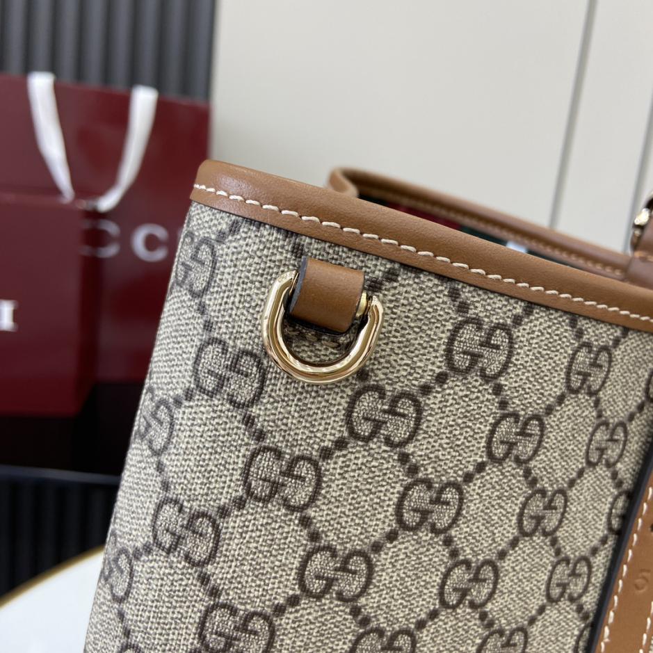 Con borsa regalo verde originale] Borsa tote grande serie Gucci GG Emblem