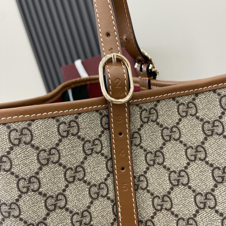 Con borsa regalo verde originale] Borsa tote grande serie Gucci GG Emblem