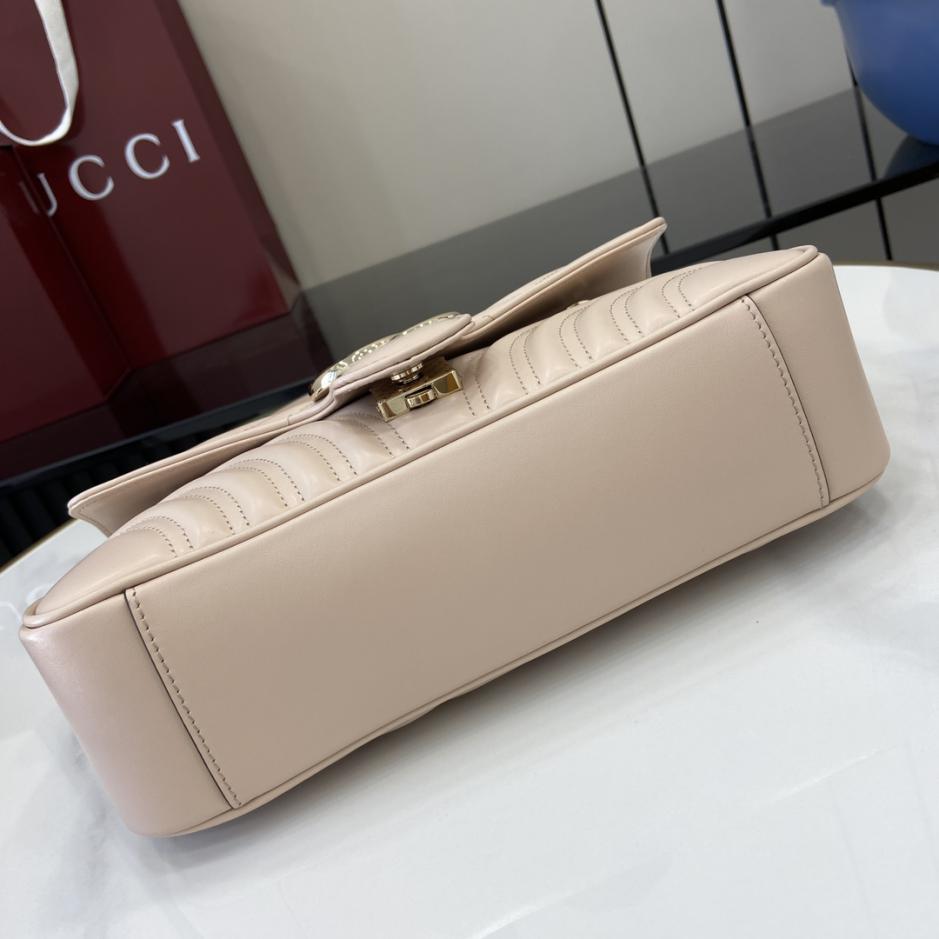 Con set completo di confezione originale in scatola verde] Mini borsa trapuntata serie Gucci GG Marmont
