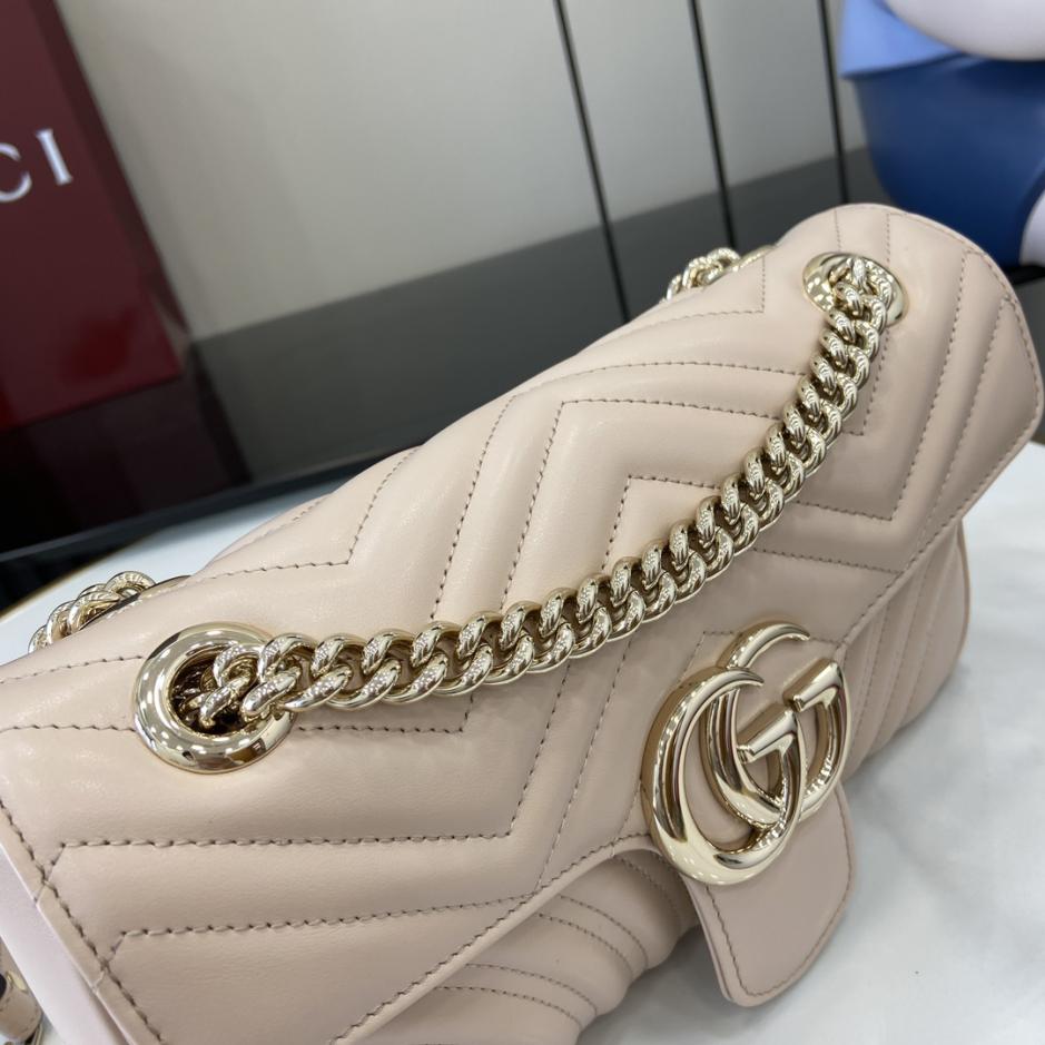Con set completo di confezione originale in scatola verde] Mini borsa trapuntata serie Gucci GG Marmont
