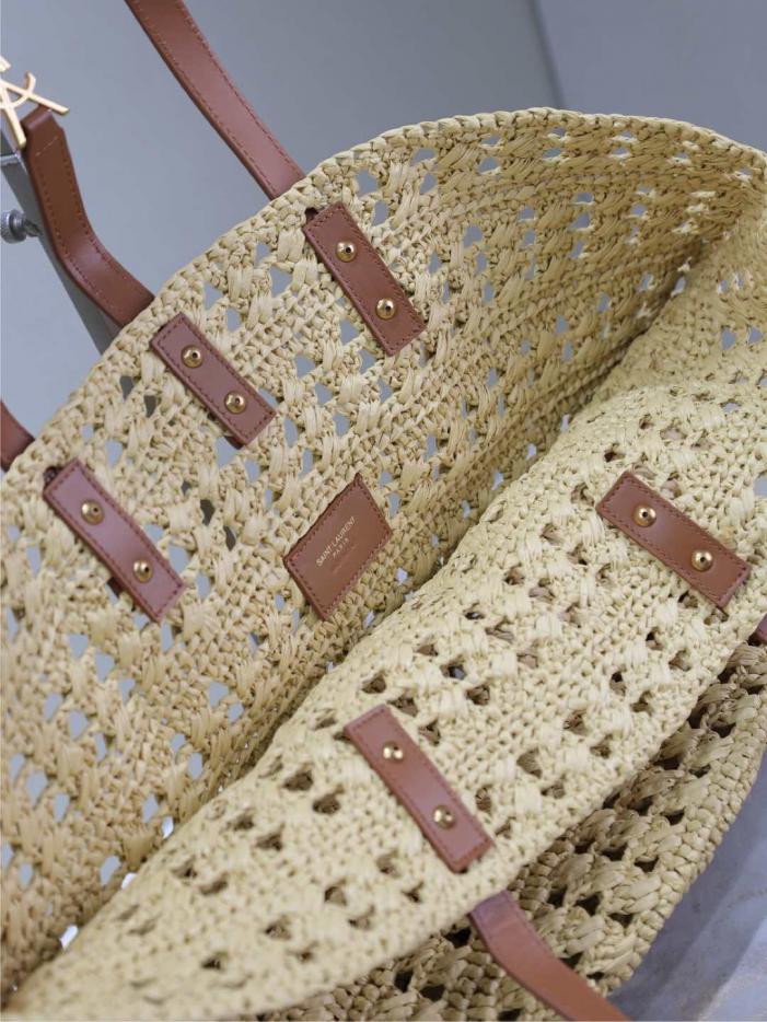 Borsa tote in paglia cava SAINT LAURENT